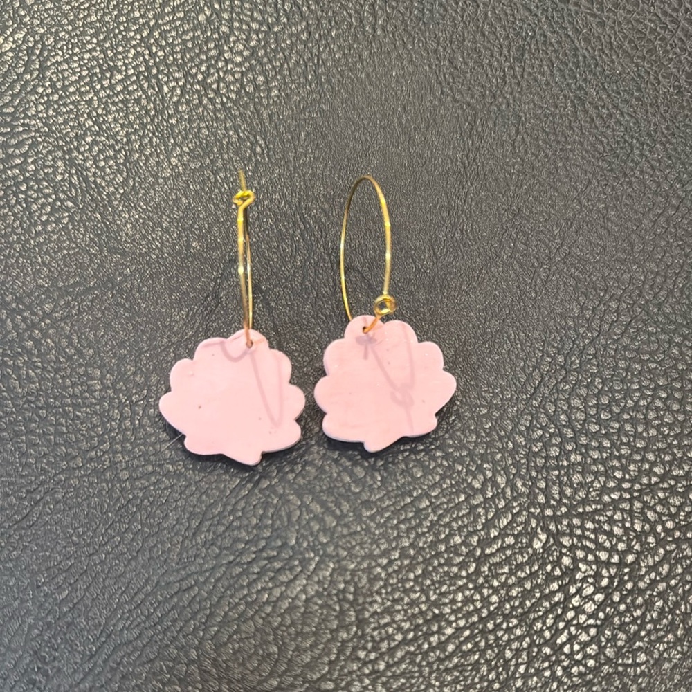 Pink Shell Earrings - Picture 2 of 3